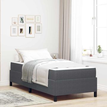 vidaXL Lovos rėmas su čiužiniu Tamsiai pilka 90 x 200 cm audinys