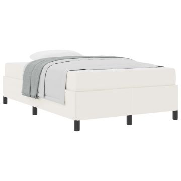vidaXL Lovos rėmas su čiužiniu Kreminė 120 x 200 cm audinys
