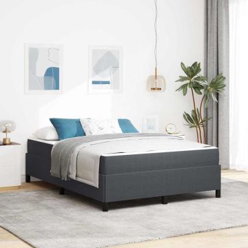 vidaXL Lovos rėmas su čiužiniu Tamsiai pilka 140 x 190 cm audinys