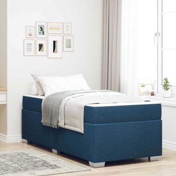 vidaXL Lovos rėmas su čiužiniu Mėlyna 90 x 190 cm audinys
