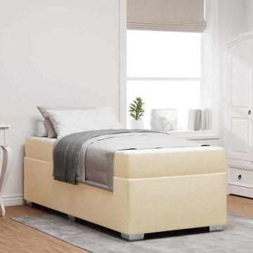 vidaXL Lovos rėmas su čiužiniu Kreminė 100 x 200 cm audinys