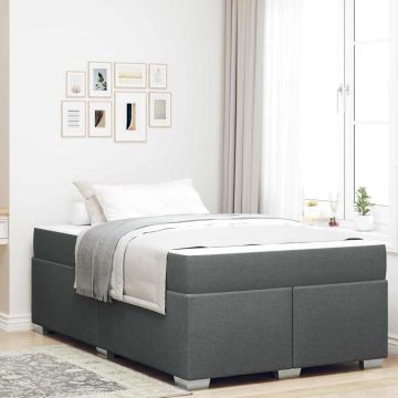 vidaXL Lovos rėmas su čiužiniu Tamsiai pilka 120 x 200 cm audinys