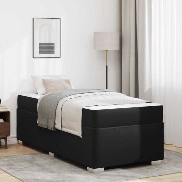 vidaXL Lovos rėmas su čiužiniu Juoda 90 x 190 cm audinys