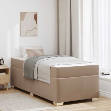 vidaXL Lovos rėmas su čiužiniu Kapučino 90 x 200 cm audinys