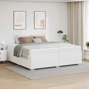 vidaXL Lovos rėmas su čiužiniu Balta 200 x 200 cm audinys