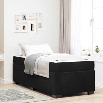 vidaXL Lovos rėmas su čiužiniu Juoda 90 x 200 cm audinys