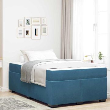 vidaXL Lovos rėmas su čiužiniu Tamsiai mėlyna 120 x 200 cm audinys