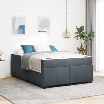 vidaXL Lovos rėmas su čiužiniu Tamsiai pilka 160 x 200 cm audinys