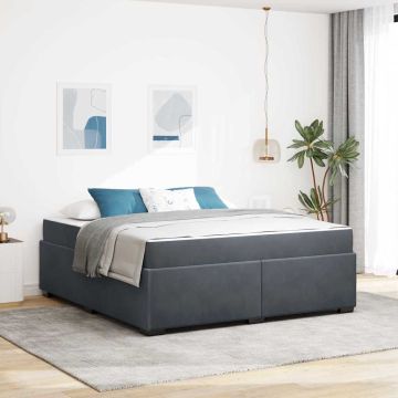 vidaXL Lovos rėmas su čiužiniu Tamsiai pilka 180 x 200 cm audinys