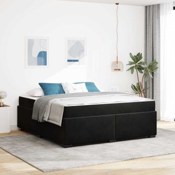 vidaXL Lovos rėmas su čiužiniu Juoda 180 x 200 cm audinys