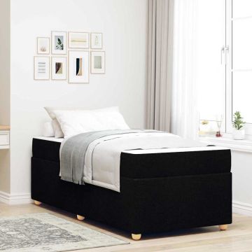 vidaXL Lovos rėmas su čiužiniu Juoda 90 x 190 cm audinys