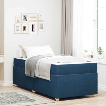 vidaXL Lovos rėmas su čiužiniu Mėlyna 90 x 200 cm audinys