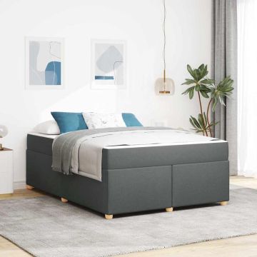 vidaXL Lovos rėmas su čiužiniu Tamsiai pilka 140 x 200 cm audinys