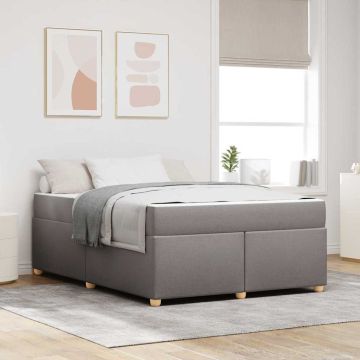 vidaXL Lovos rėmas su čiužiniu Taupe 160 x 200 cm audinys