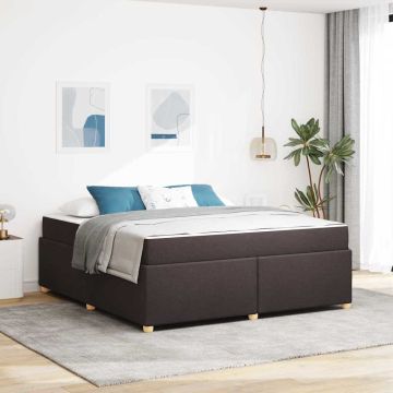 vidaXL Lovos rėmas su čiužiniu Tamsiai rudas 180 x 200 cm audinys