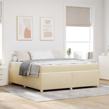 vidaXL Lovos rėmas su čiužiniu Kreminė 180 x 200 cm audinys