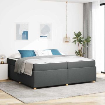 vidaXL Lovos rėmas su čiužiniu Tamsiai pilka 200 x 200 cm audinys