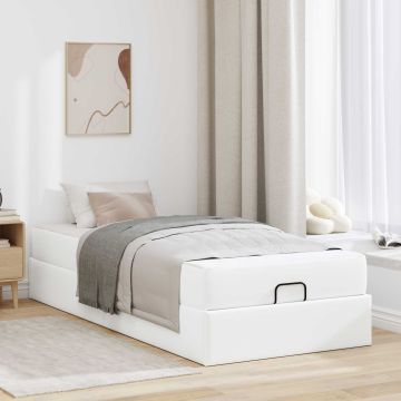 vidaXL Lovos rėmas su čiužiniu su čiužiniu 2 pcs Balta PVC