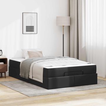 vidaXL Lovos rėmas su čiužiniu su čiužiniu 2 pcs Juoda PVC