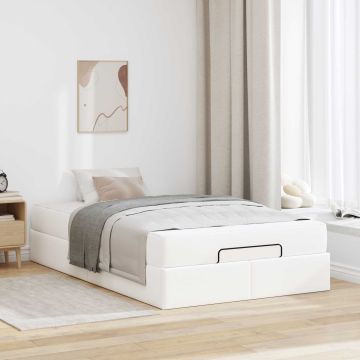 vidaXL Lovos rėmas su čiužiniu su čiužiniu 2 pcs Balta PVC