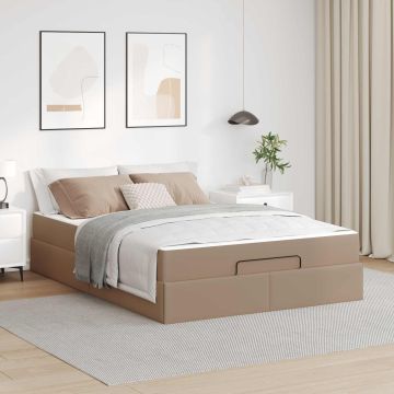 vidaXL Lovos rėmas su čiužiniu su čiužiniu 2 pcs Gelsvai ruda PVC