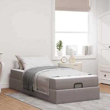 vidaXL Lovos rėmas su čiužiniu su čiužiniu 2 pcs Taupe audinys