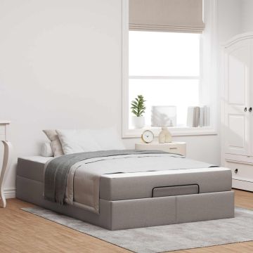 vidaXL Lovos rėmas su čiužiniu su čiužiniu 2 pcs Taupe audinys