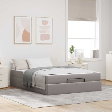 vidaXL Lovos rėmas su čiužiniu su čiužiniu 2 pcs Taupe audinys