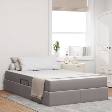 vidaXL Lova su daiktų laikymo vieta ir čiužiniu Taupe 120 x 200 cm