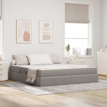 vidaXL Lova su daiktų laikymo vieta ir čiužiniu Taupe 160 x 200 cm