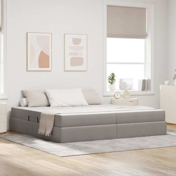 vidaXL Lova su daiktų laikymo vieta ir čiužiniu Taupe 200 x 200 cm