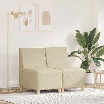 vidaXL Modulinis sofa vienetas be rankų 2 pcs Kreminė 55 x 74 x 82 cm