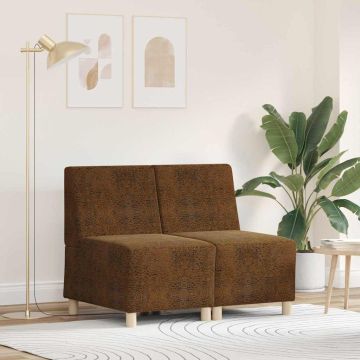 vidaXL Modulinis sofa vienetas be rankų 2 pcs Ruda 55 x 74 x 82 cm