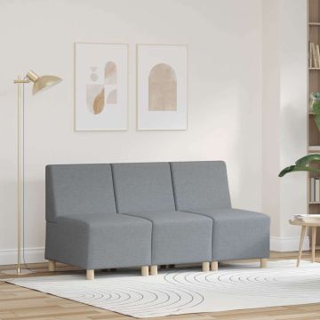 vidaXL Modulinis sofa vienetas be rankų 3 pcs Šviesiai pilka