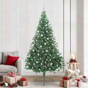 vidaXL Dirbtinis prieššventinis eglutė su šviesomis Žalia 240 cm PVC