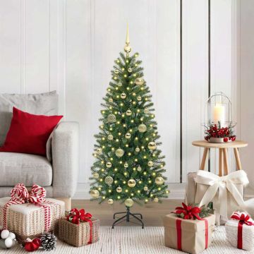 vidaXL Dirbtinė Kalėdų eglutė su 150 LED Žalia 120 cm PE ir PVC