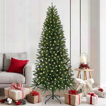 vidaXL Dirbtinė Kalėdų eglutė su 300 LED Žalia 180 cm PE ir PVC