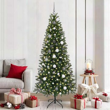 vidaXL Dirbtinė Kalėdų eglutė su 300 LED Žalia 210 cm PE ir PVC