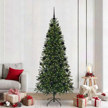 vidaXL Dirbtinė Kalėdų eglutė su 300 LED Žalia 210 cm PE ir PVC