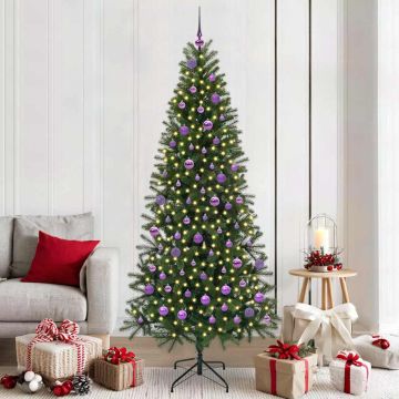 vidaXL Dirbtinė Kalėdų eglutė su 300 LED Žalia 210 cm PE ir PVC