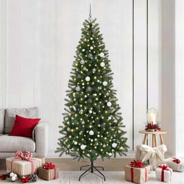 vidaXL Dirbtinė Kalėdų eglutė su 300 LED Žalia 240 cm PE ir PVC
