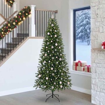 vidaXL Dirbtinė Kalėdų eglutė su 300 LED Žalia 240 cm PE ir PVC