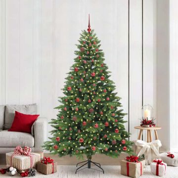 vidaXL Dirbtinė Kalėdų eglutė su 300 LED Žalia 210 cm PE ir PVC