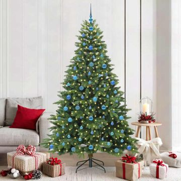 vidaXL Dirbtinė Kalėdų eglutė su 300 LED Žalia 210 cm PE ir PVC