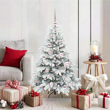vidaXL Dirbtinė Kalėdų eglutė su 150 LED Balta 120 cm PE ir PVC