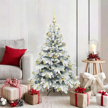 vidaXL Dirbtinė Kalėdų eglutė su 150 LED Balta 120 cm PE ir PVC