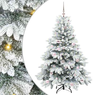 vidaXL Dirbtinė Kalėdų eglutė su 150 LED Balta 150 cm PE ir PVC