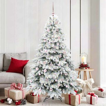 vidaXL Dirbtinė Kalėdų eglutė su 300 LED Balta 180 cm PE ir PVC
