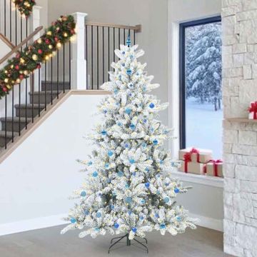 vidaXL Dirbtinė Sulankstoma Kalėdų Eglutė Balta 240 cm PVC ir Plienas