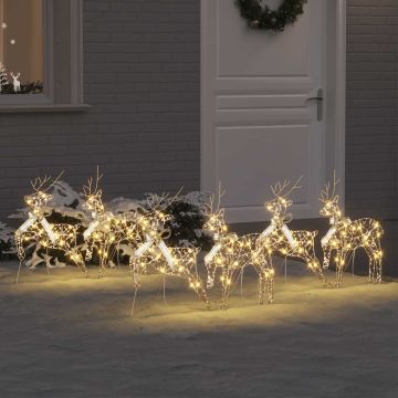 vidaXL LED elniai su 180 LED 6 pcs Auksinė PET